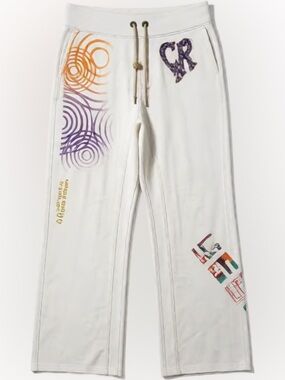 Christian Audigier Bedazzled Pants with Purple & Orange Accents